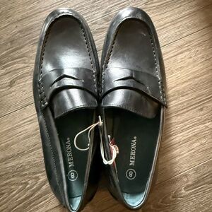 Merona Men’s Black Leather Penny Loafers Slip-Ons